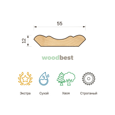 Плинтус строганый сухой хвоя 10х55х3000 класс Экстра - фото | СтройАссортимент