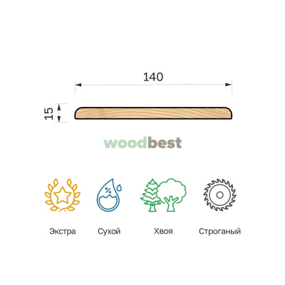 Наличник строганый сухой хвоя 12х140х3000 класс Экстра - фото | СтройАссортимент