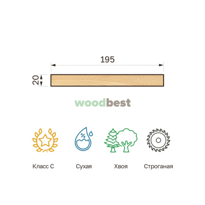 Доска строганая сухая хвоя 20х195х3000 класс С - фото | СтройАссортимент