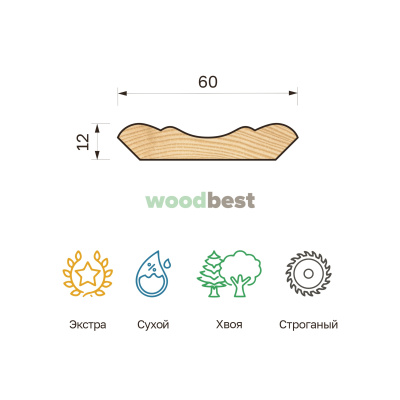 Плинтус строганый сухой хвоя 10х60х3000 класс Экстра - фото | СтройАссортимент